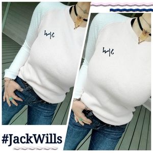 Jack Wills Embroidered Contrast Logo Pastel Knit Preppy Two-tone Sweater Jumper